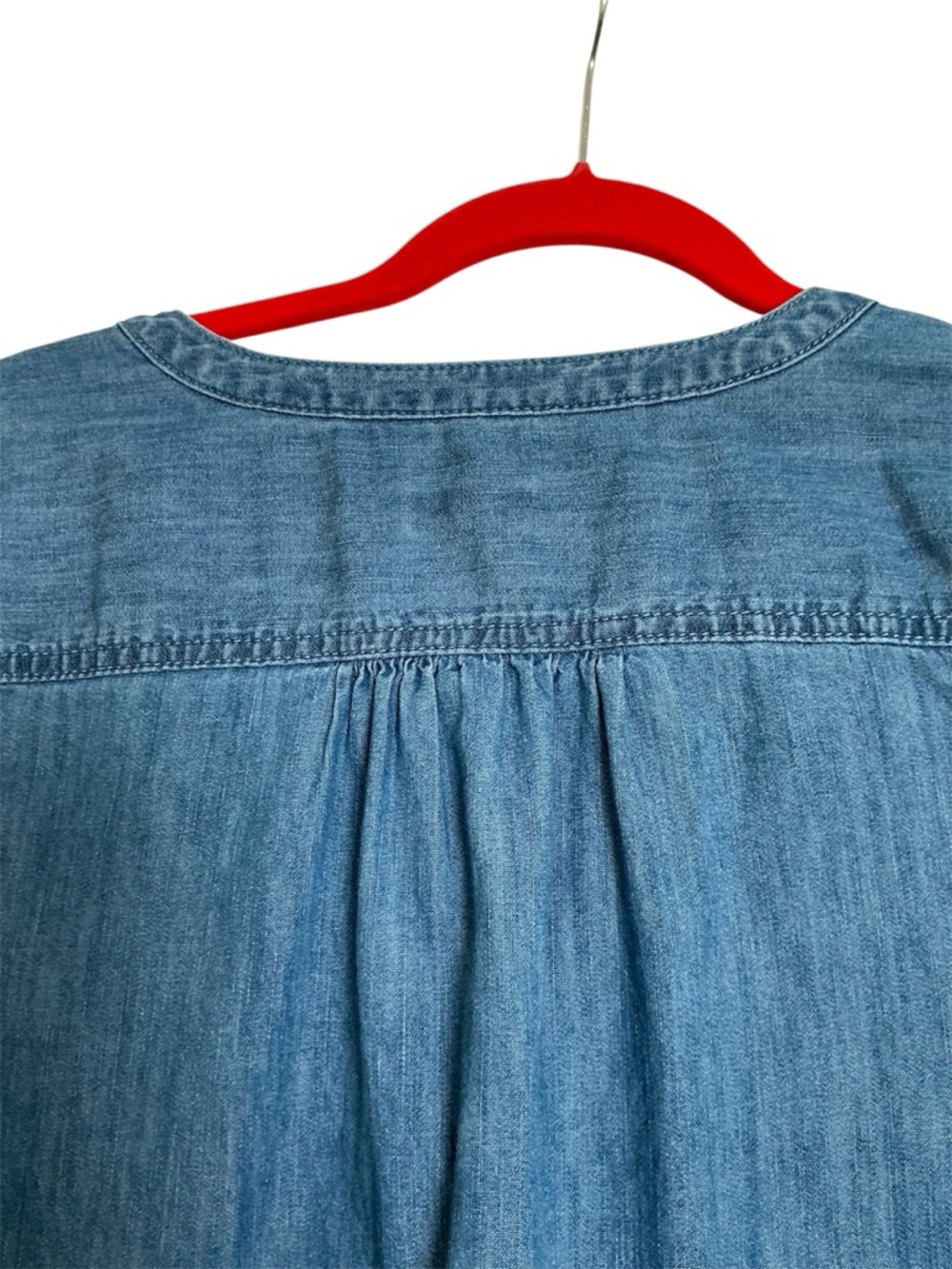 Talbots Chambray Henley Shirt - Light Blue - Picture 6 of 6